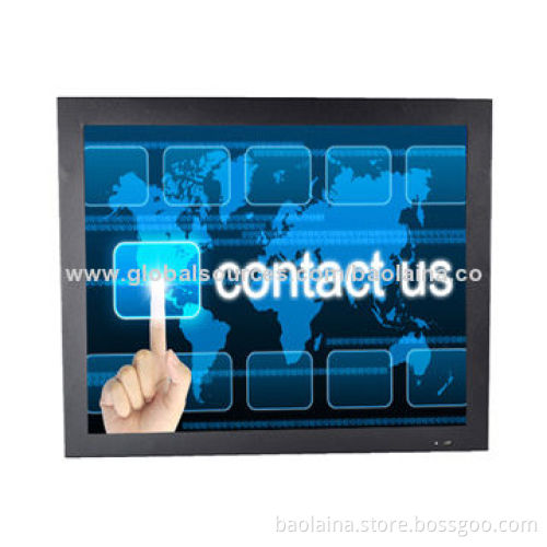 Touchscreen 19 inch metal LCD monitor 4 wire resistive touch VESA support 12 VDCNew